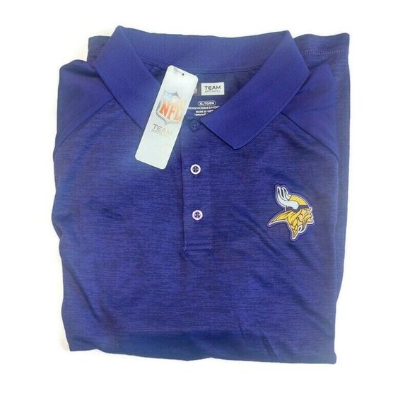 Minnesota Vikings Short Sleeve Golf Polo Shirt Mens Size XL Purple Team Apparel - Picture 5 of 5
